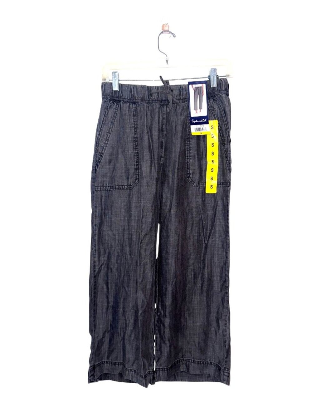 Splendid Womens Black Capri Pants Size S 100% Lyocell Elastic Waistband & Pocket
